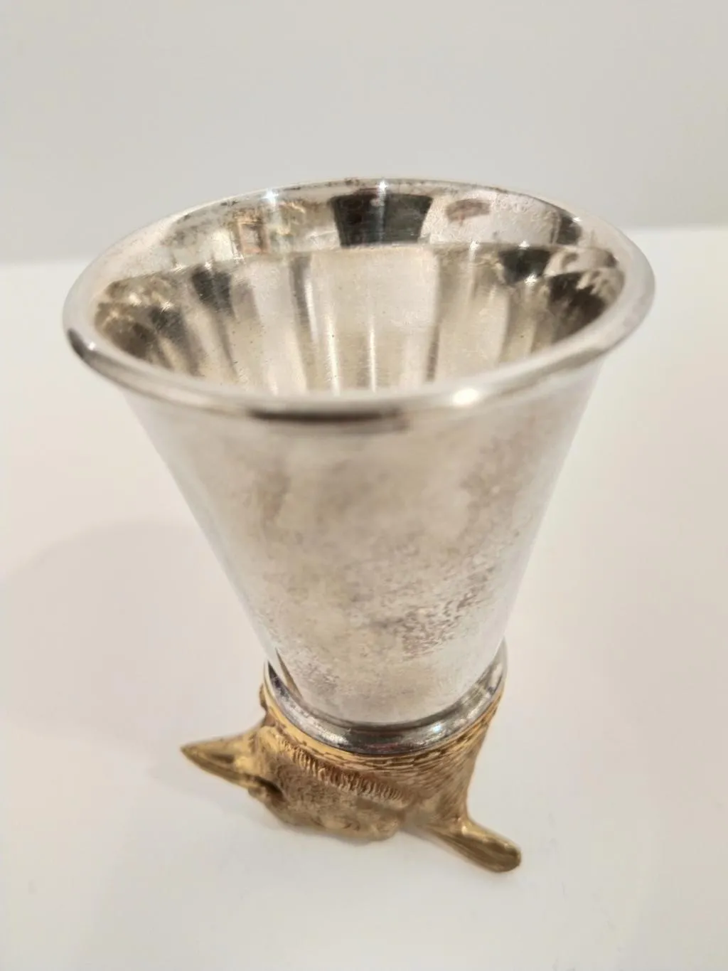 Silver Stirrup Cup With Owl Head 2