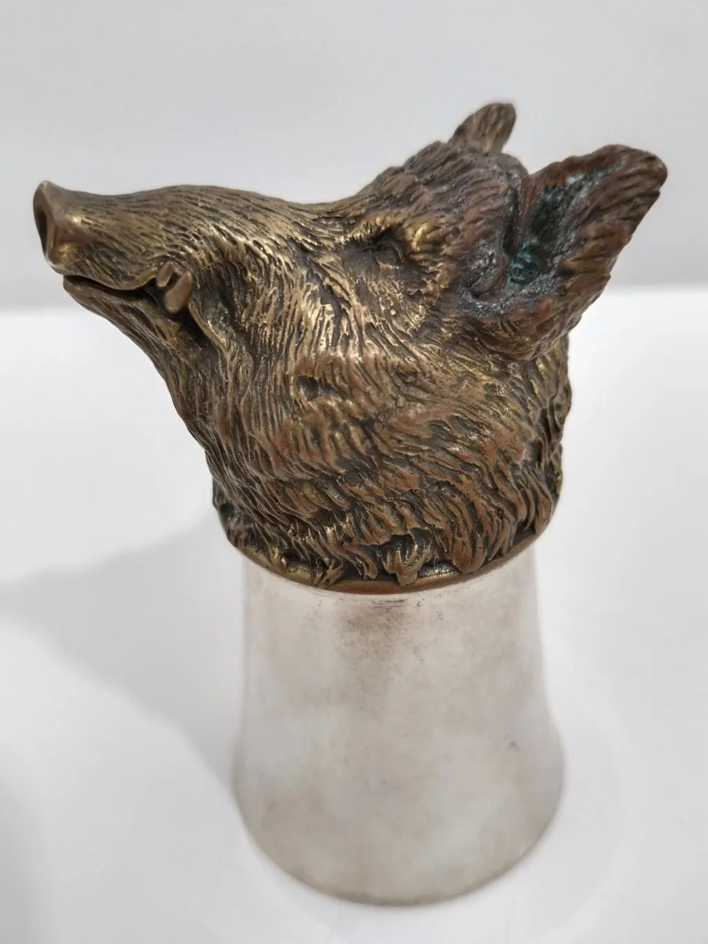 Silver Stirrup Cup With Wild Boar Head 1