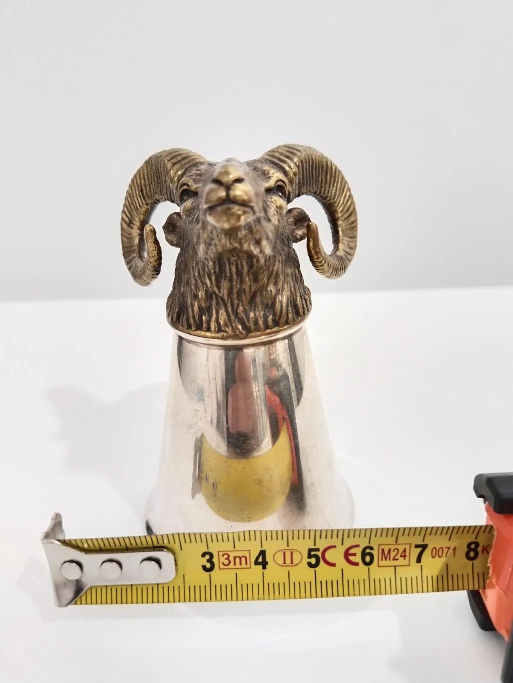 Silver Stirrup Cup With Wild Ram Head 8