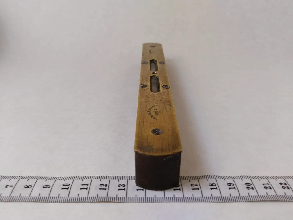 Spirit Level I&D Smallwood Brass and Wood Military Marked 11
