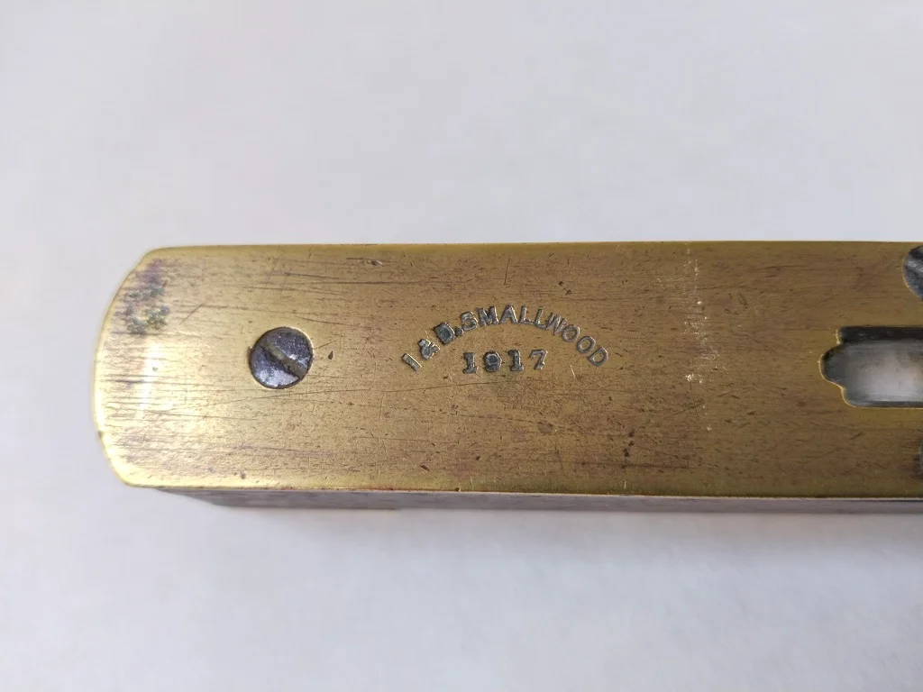 Spirit Level I&D Smallwood Brass and Wood Military Marked 2