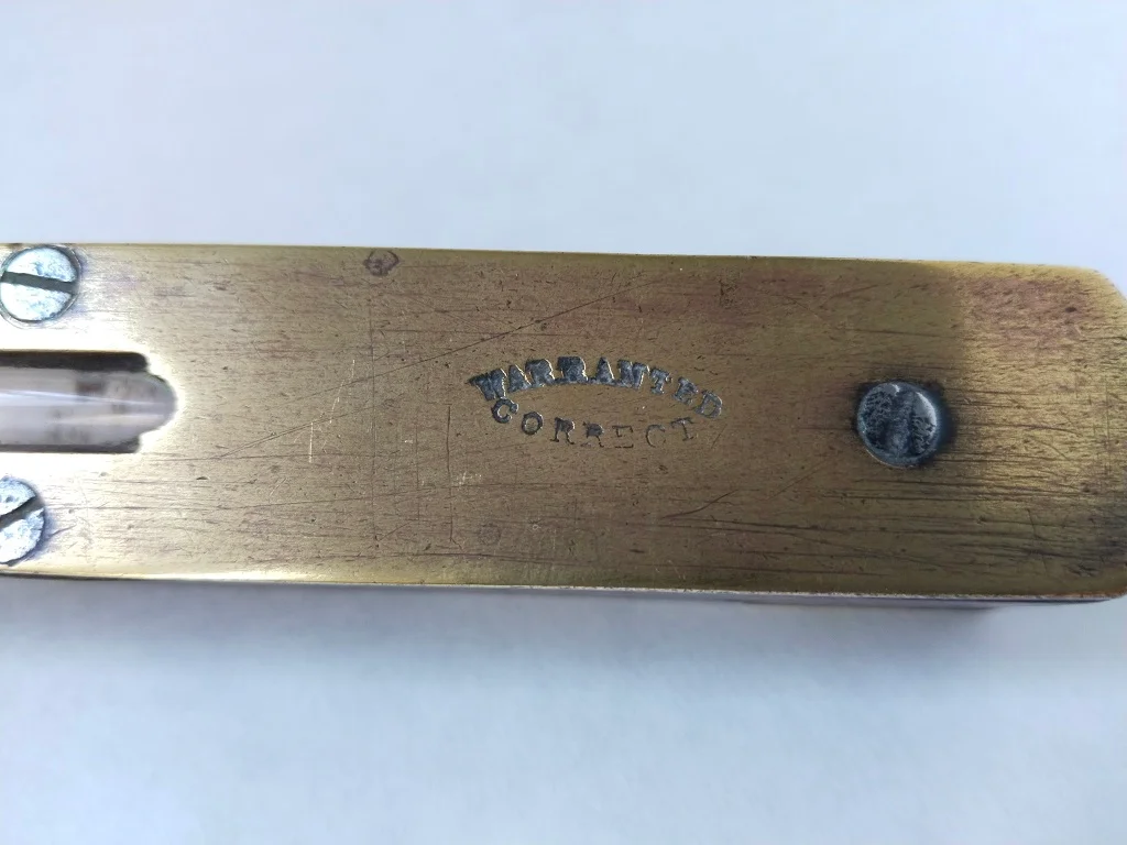 Spirit Level I&D Smallwood Brass and Wood Military Marked 4