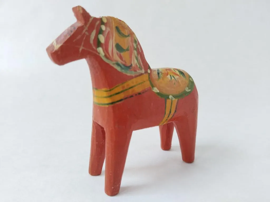 Swedish Red Dala Horse 7cm 1970s 1