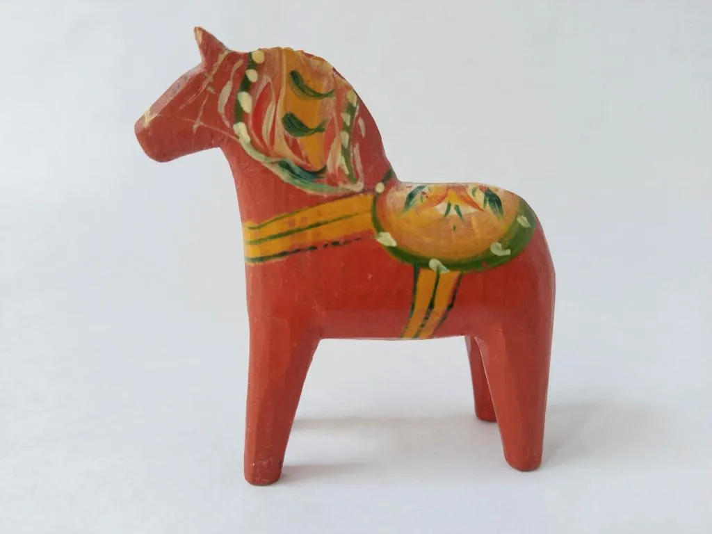 Swedish Red Dala Horse 7cm 1970s 2