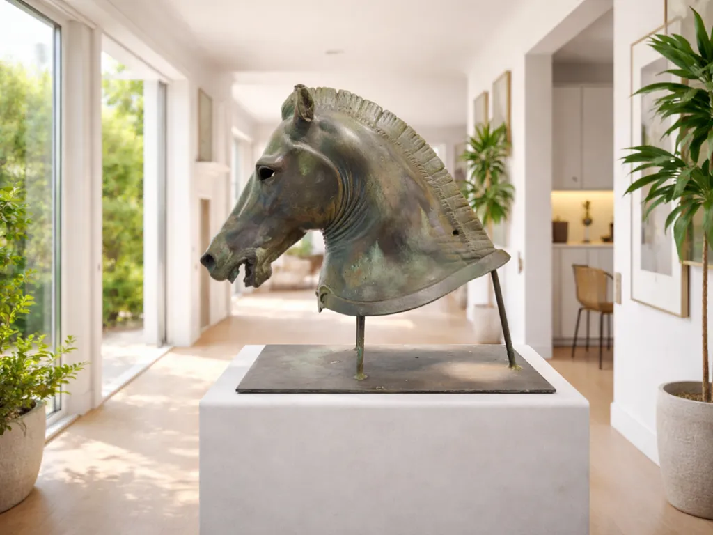 The Medici Riccardi Horse Head Grünspan Bronze Guss Replik 3