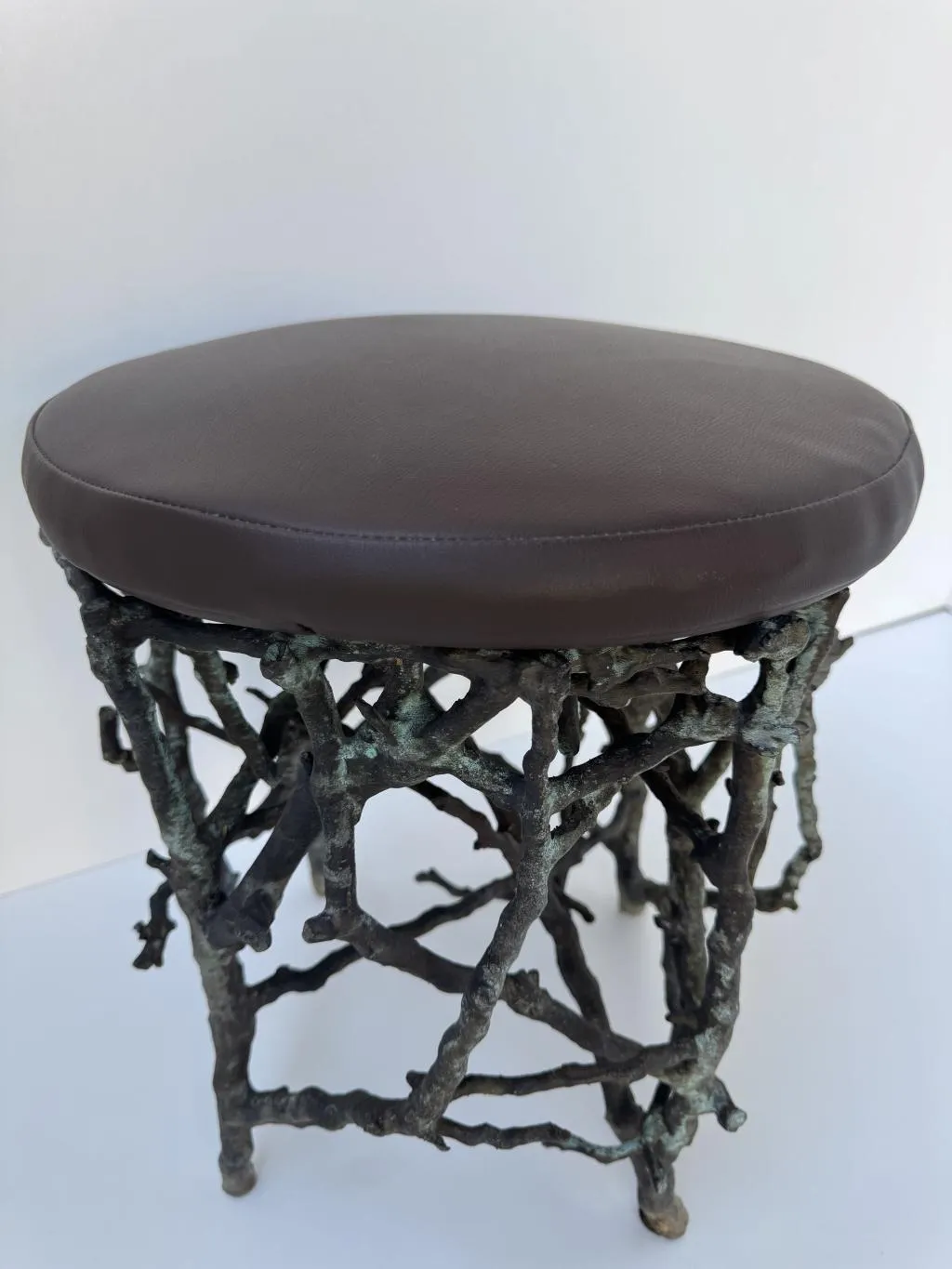 Twig Design Bronze Garden Stool 1