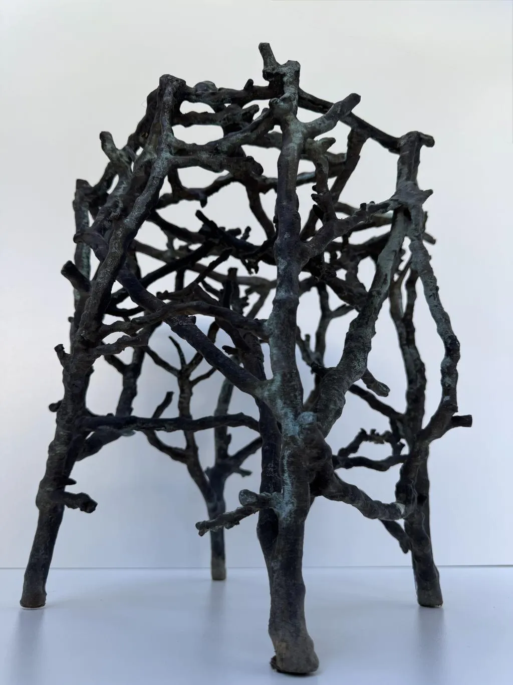 Twig Design Bronze Garden Stool 5