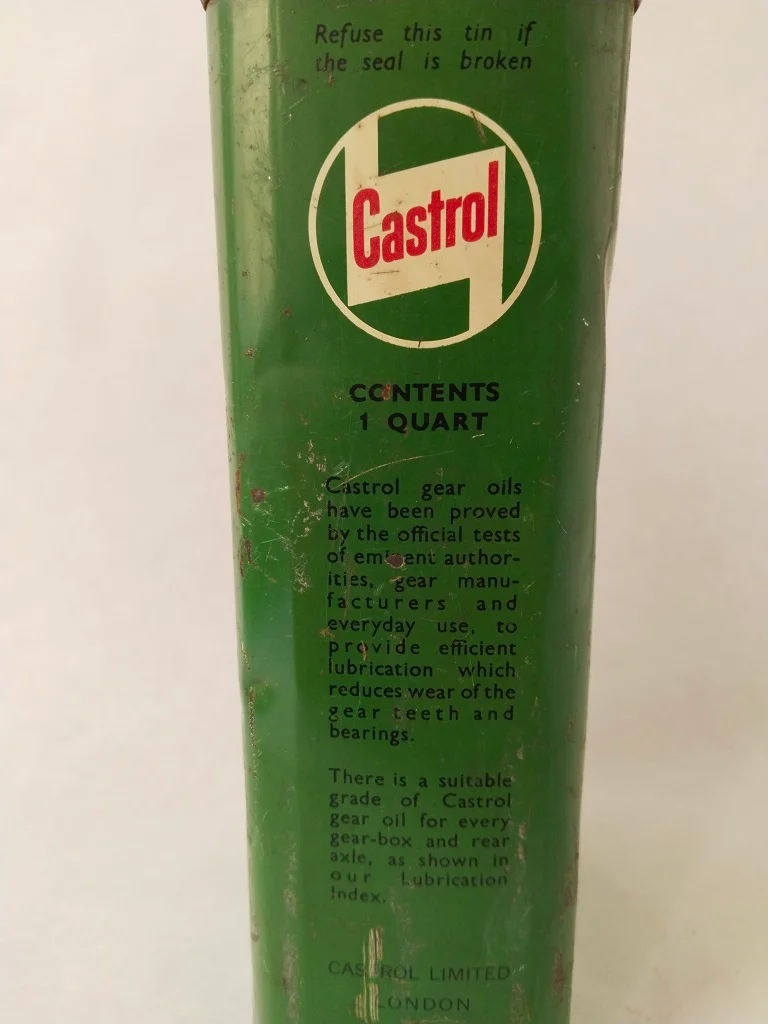 Vintage Castrol Gear Oil Can 1960s Classic Cars Automobilia 4