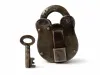 Vintage Handcrafted Lock Old Iron Padlock Original Key