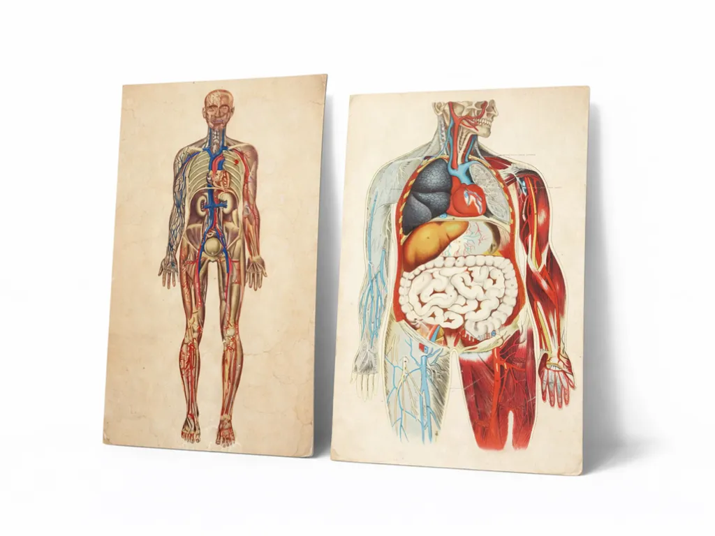 Vintage Human Medical Anatomy Posters 1950s