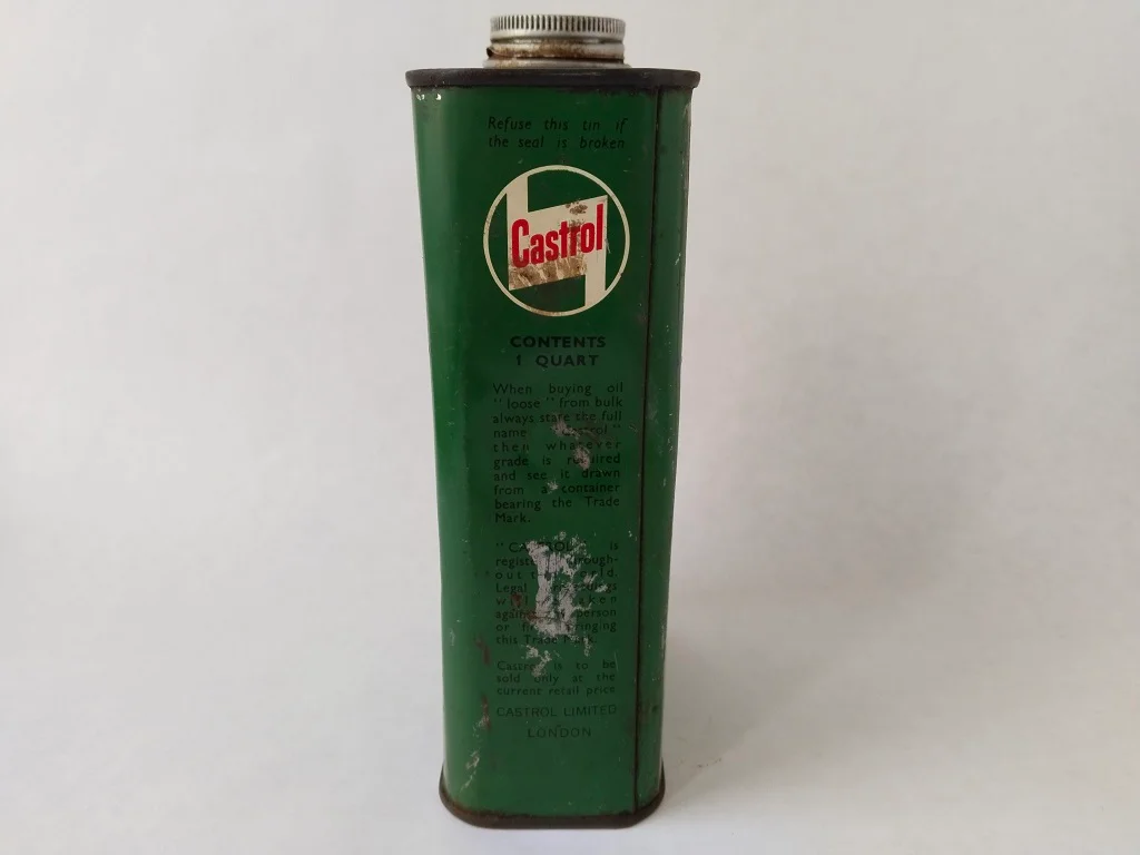 Vintage Leere Öldose Castrol 1960er Alte Blechdose Retro 2