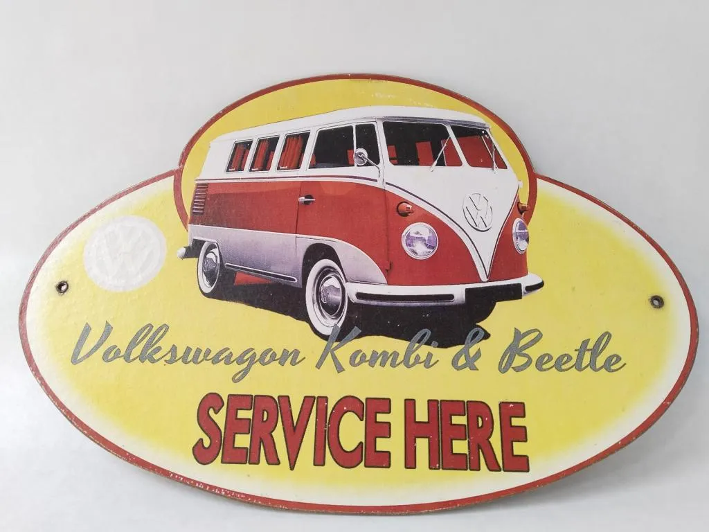 Vintage Volkswagen T1 Wooden Garage Sign 1