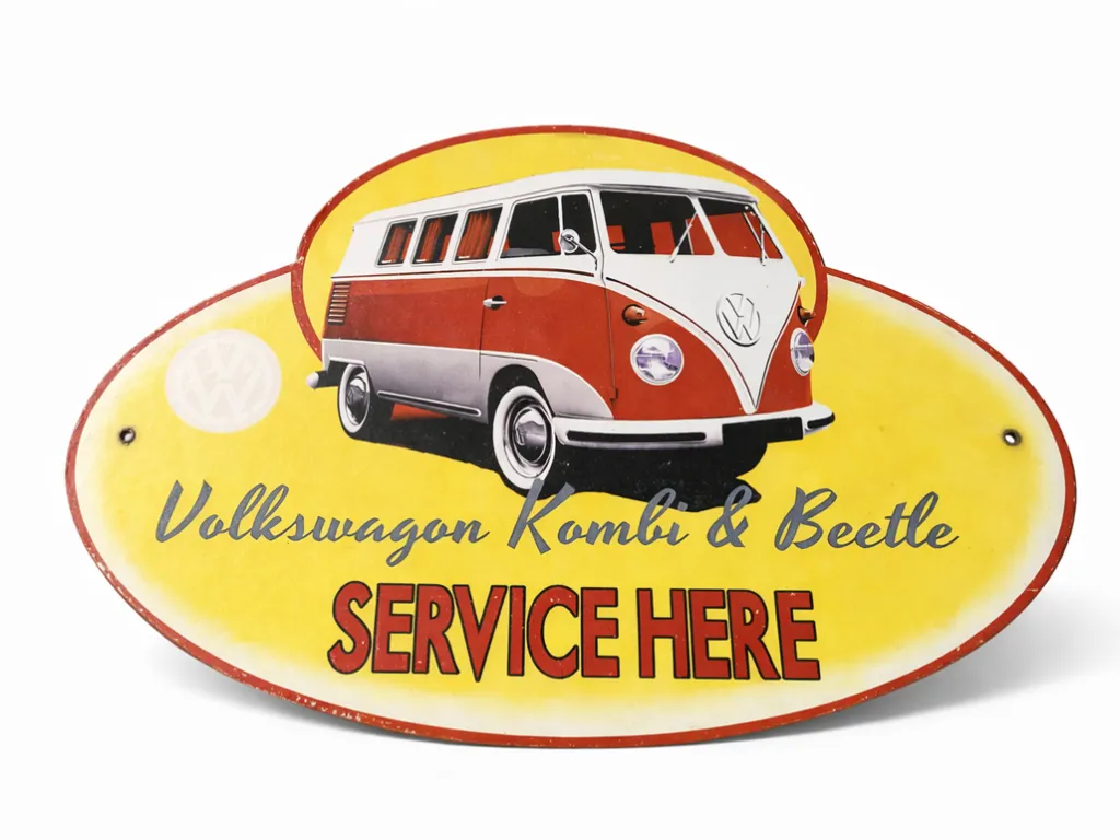 Vintage Volkswagen T1 Wooden Garage Sign