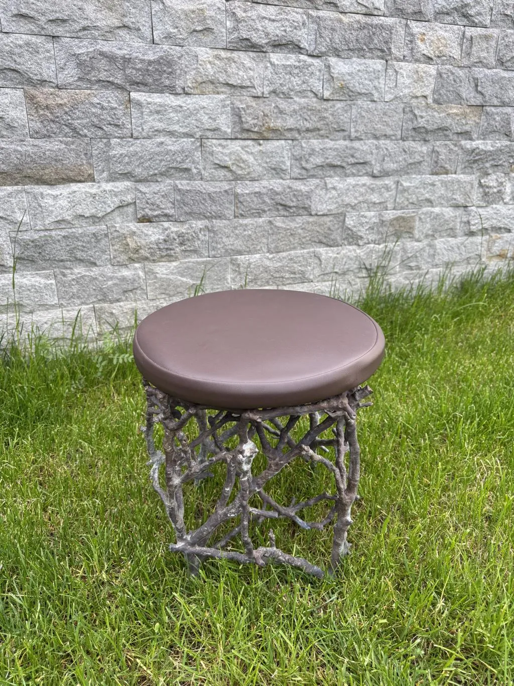 Zweig-Design Bronze Gartenhocker 2 3
