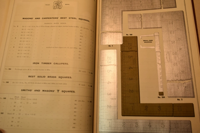 1912: I&D Smallwood's Birmingham Catalog Displays Masons' and Steel Squares