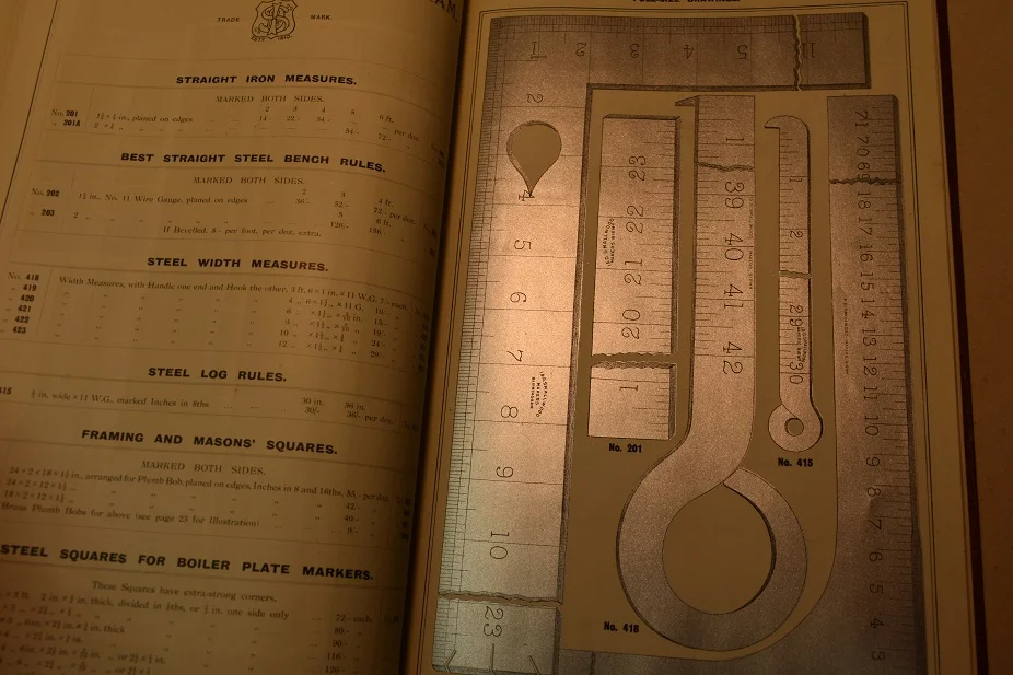 1912: I&D Smallwood's Catalog Page Featuring Straight Steel Bench Rules