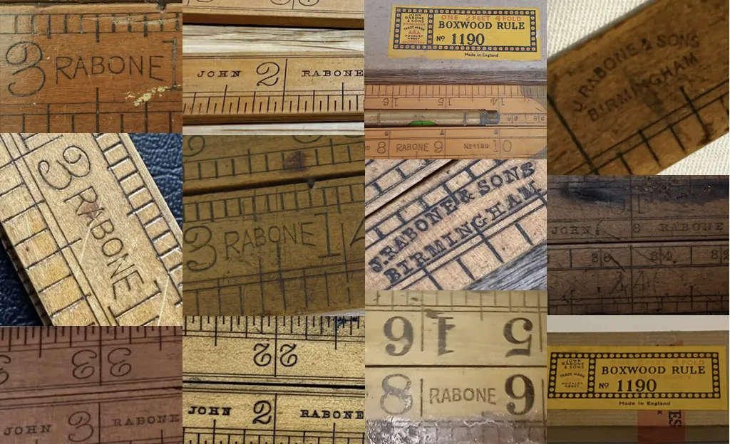 John Rabone Folding Boxwood Rules