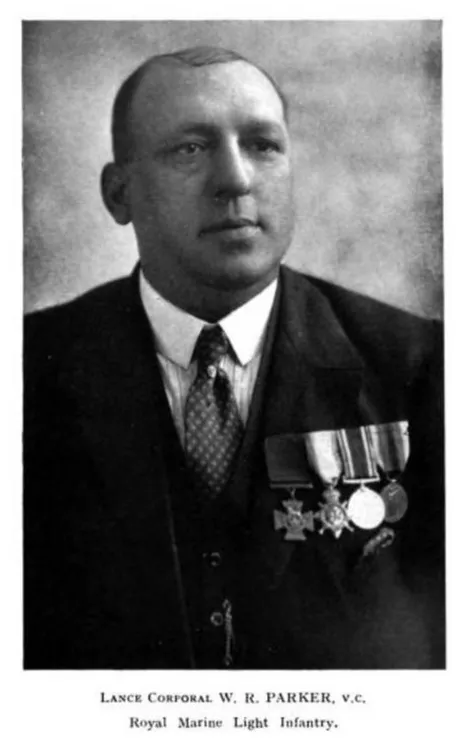Lance Corporal W. R. Parker, V.C., dessen selbstlose Tapferkeit in Gallipoli ihm die höchste militärische Auszeichnung einbrachte.