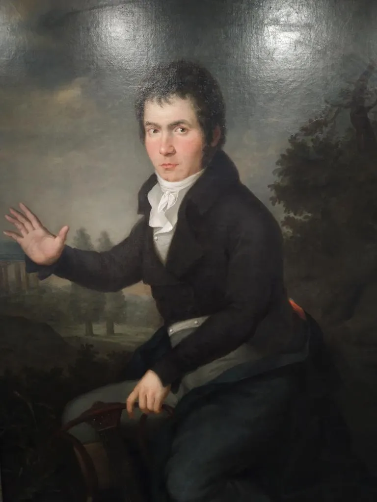 Ludwig van Beethoven, 1803. Painting by Josef Willibrord Mähler in Beethoven Museum, Vienna.