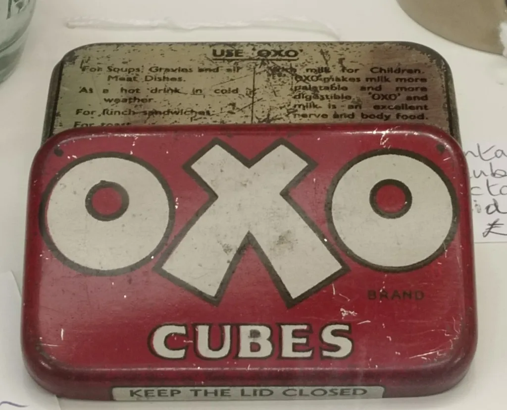 Vintage OXO Cubes tin box