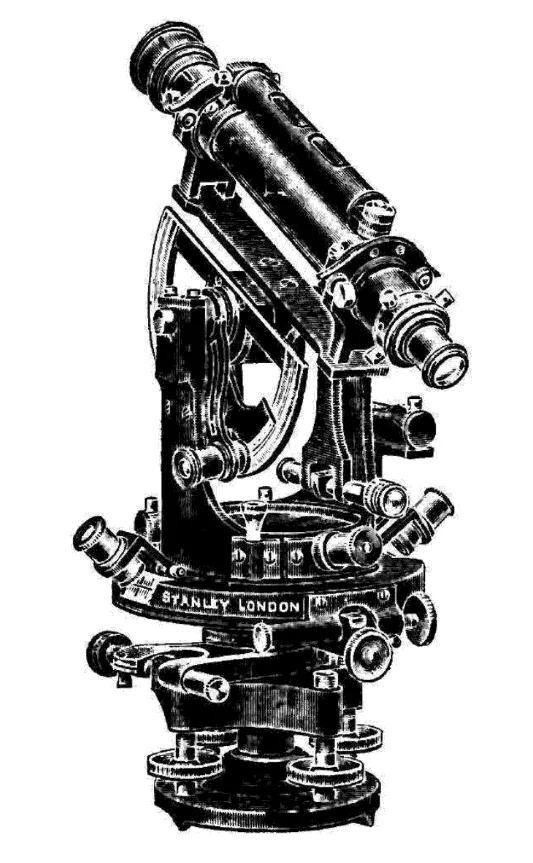 Stanleys Plain Theodolite, ein grundlegendes Werkzeug zur Messung von horizontalen und vertikalen Winkeln.