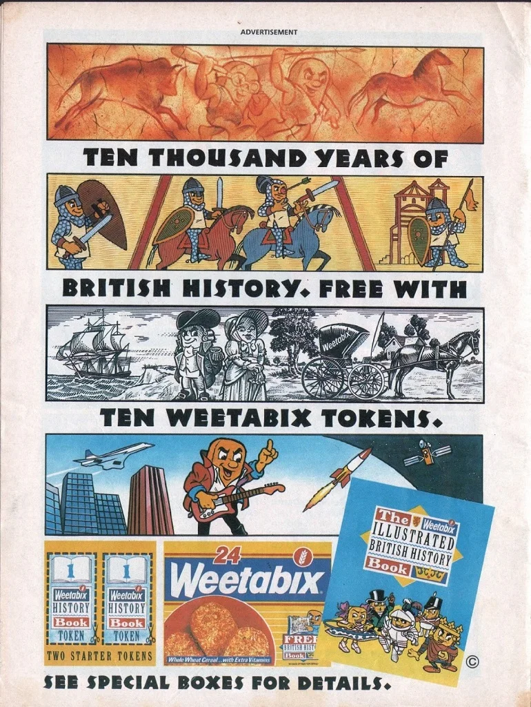 A colorful Weetabix advertisement offering a free 