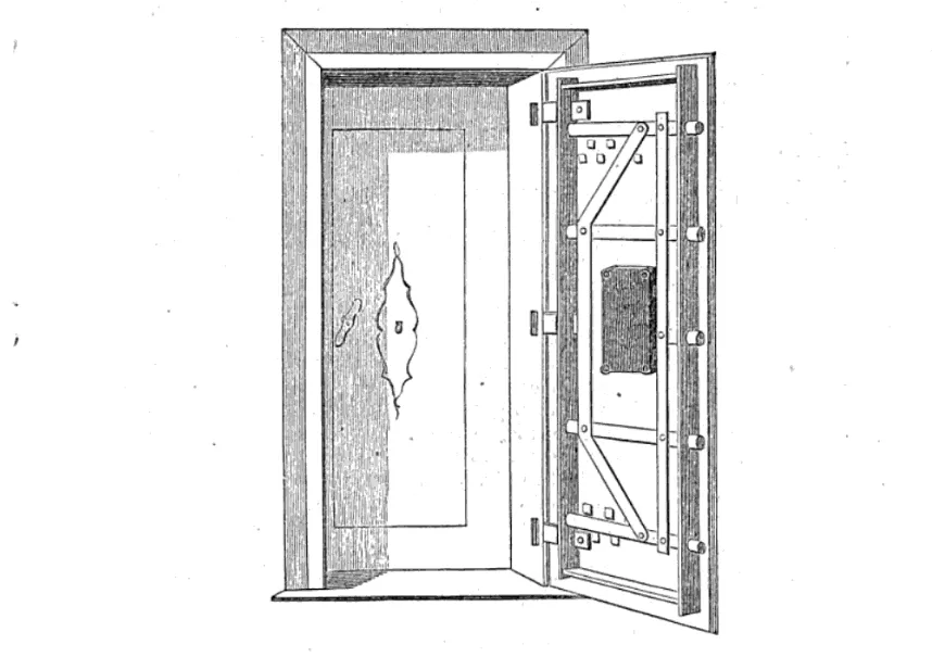Yale's burglar-proof bank double door, designed for maximum security, featuring reinforced construction and an advanced locking mechanism to protect valuables.